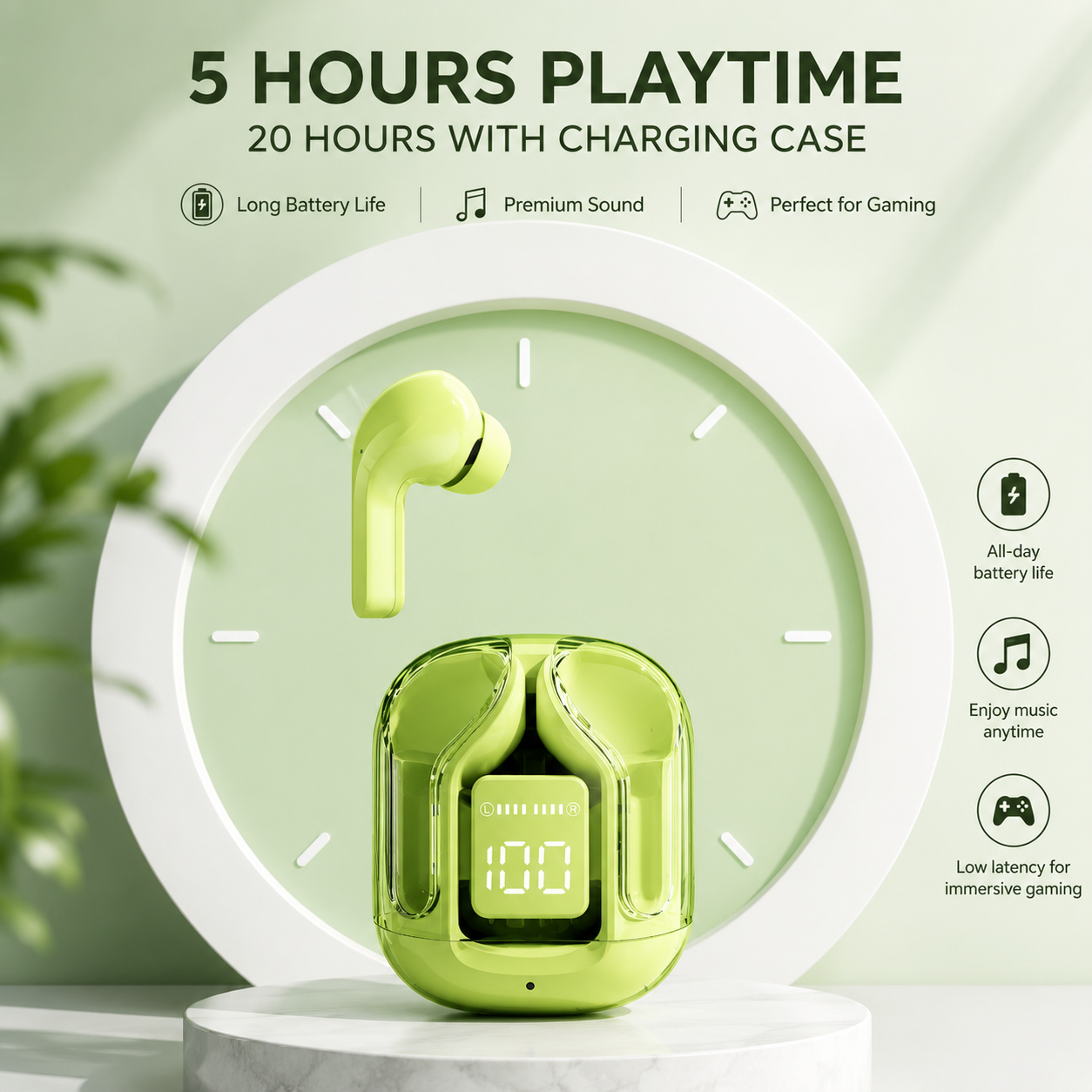 Nexora Crystal Clear Earbuds